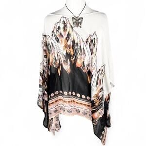 Boho chic sheer poncho top